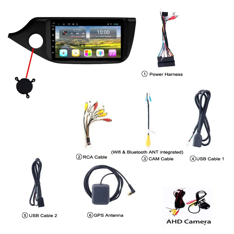 9'' Radio samochodowe dla KIA CEED 2012-2016 Android Carplay Bezprzewodowy BT WIFI Multimedialny odtwarzacz wideo Nawigacja GPS Stereo Head Unit