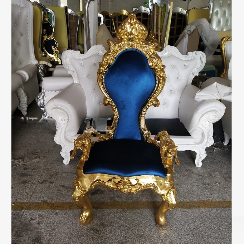 Factory direct sales European neoclassical leopard chair high back chair, hotel lobby beauty club single image chair