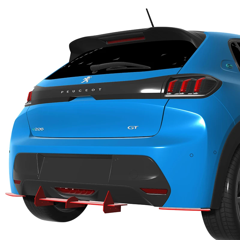 

Fit Peugeot 208 GT 2019--2021 Year Rear Diffuser Bumper Lips Spoiler Splitter Body Kit Accessories