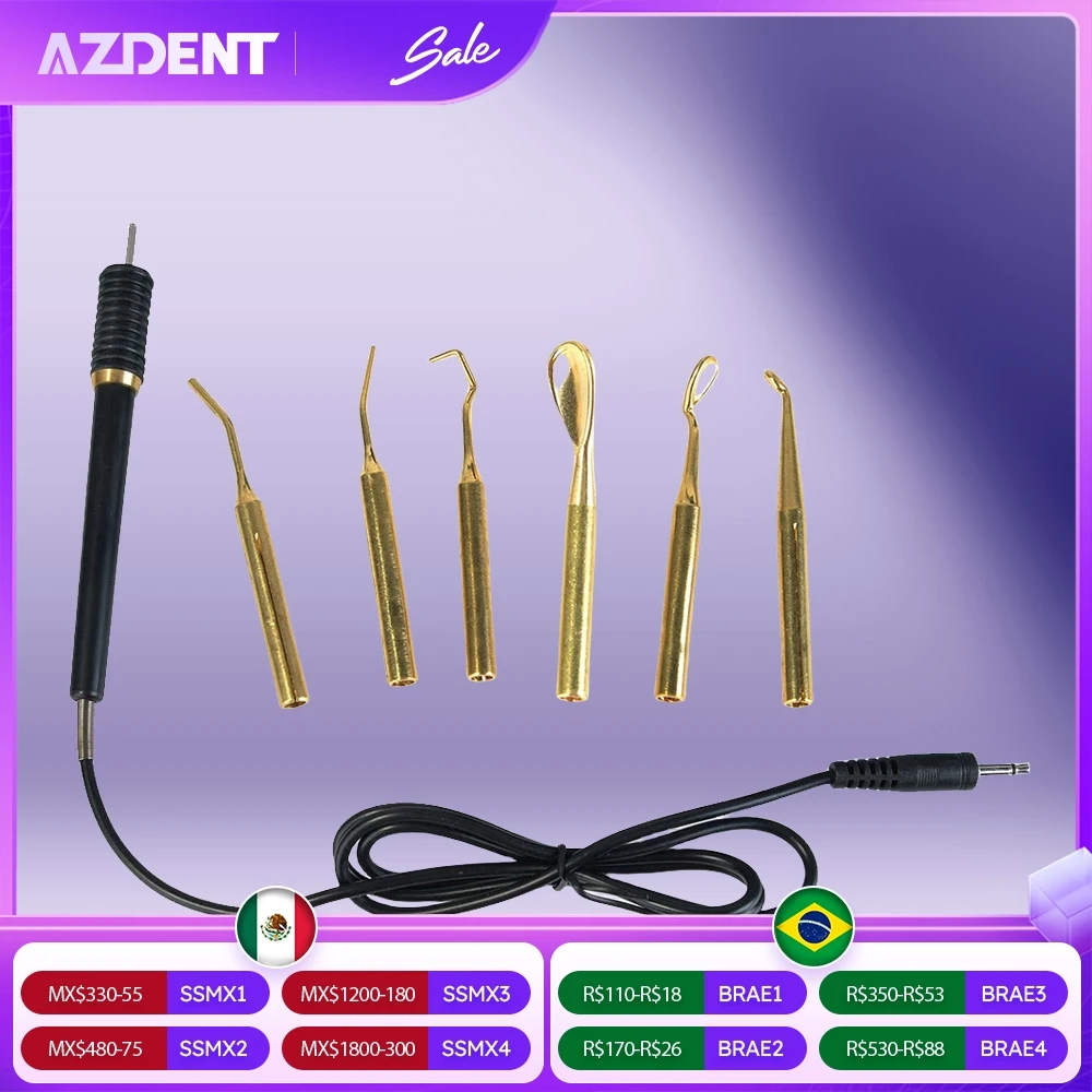 

AZDENT стоматологические электрические восковые насадки, стоматологический нож для резьбы по воску, ручка, аксессуары для карандашей