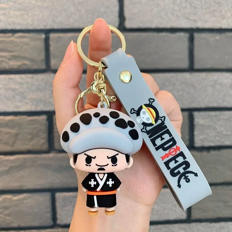 ワンピースゾロルフィキーホルダー Q 版男性と女性のカップルスクールバッグ漫画アニメかわいいペンダント車のキーホルダーチャームギフト