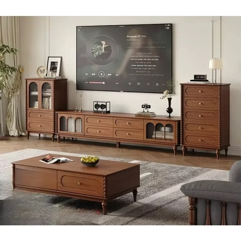 DSA  style living room household storage solid wood coffee table TV cabinet combination