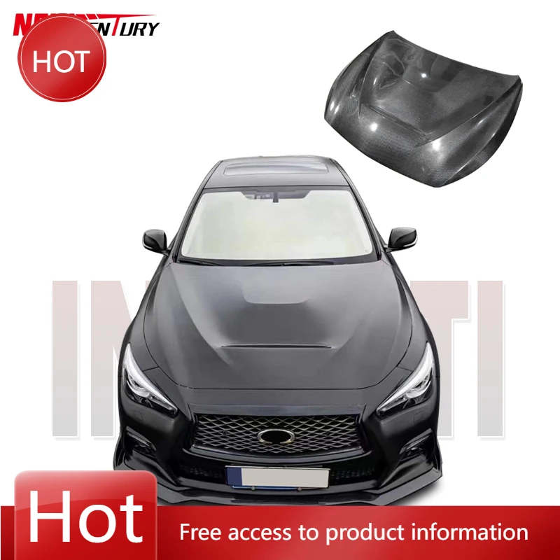 

2015-2018 Infiniti Q50 Модифицированный вентилируемый капот из углеродного волокна в стиле GTS, новый сорт с болтами в комплекте