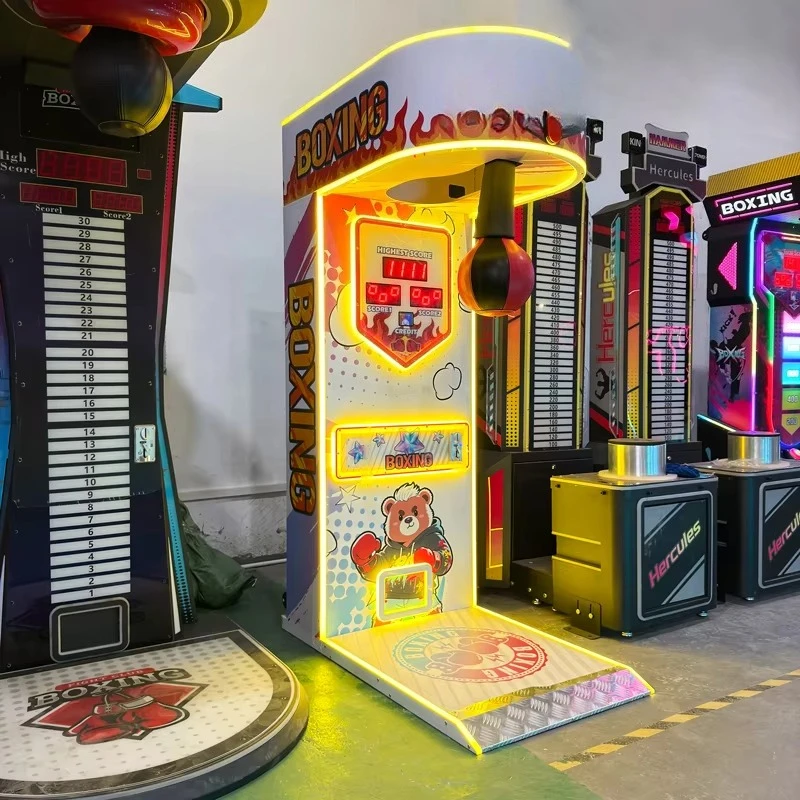 Ultimate Big Punch Power Coin Operated Boxing Machine Customized Street Play Amusement Electronic Punching Arcade Boxer