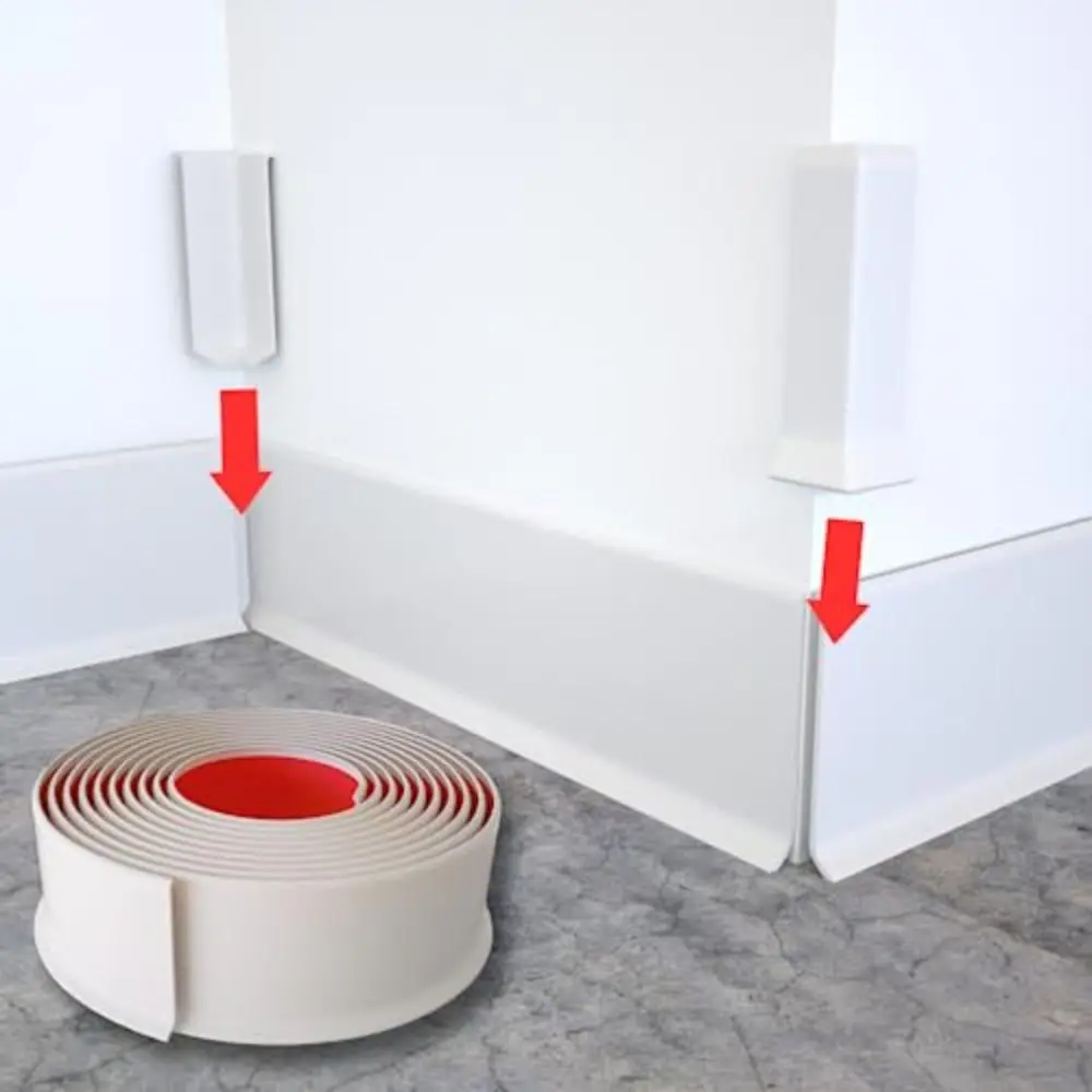 82MM Height Baseboard Corner Blocks Inside and Outside Corners Self Adhesive Wall Base Moulding Trim Connector Skirting Board