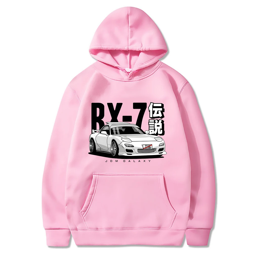 JDM bluza z kapturem Vintage RX7 FD Drift japońskie samochody drukowane luźna bluza dres w stylu Harajuku mężczyźni Streetwear pulowerowe topy