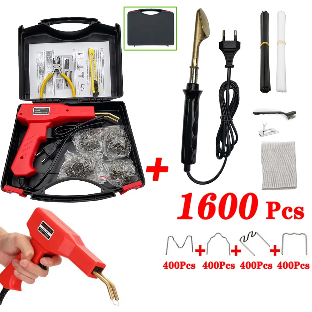 

1600Pcs Hot Stapler Plastic Welding Kit 70W/50W Plastic Welding Machine Bumper Soldering Iron Car Bumper Crack Repair Tools