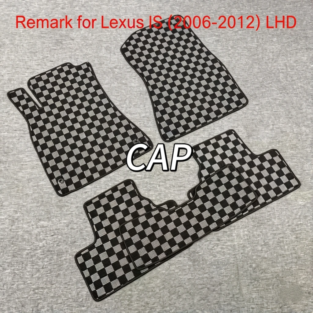 For 2006-2012 Lexus IS LHD Custom Fit Checkerboard Car Floor Mats All-Weather Protection