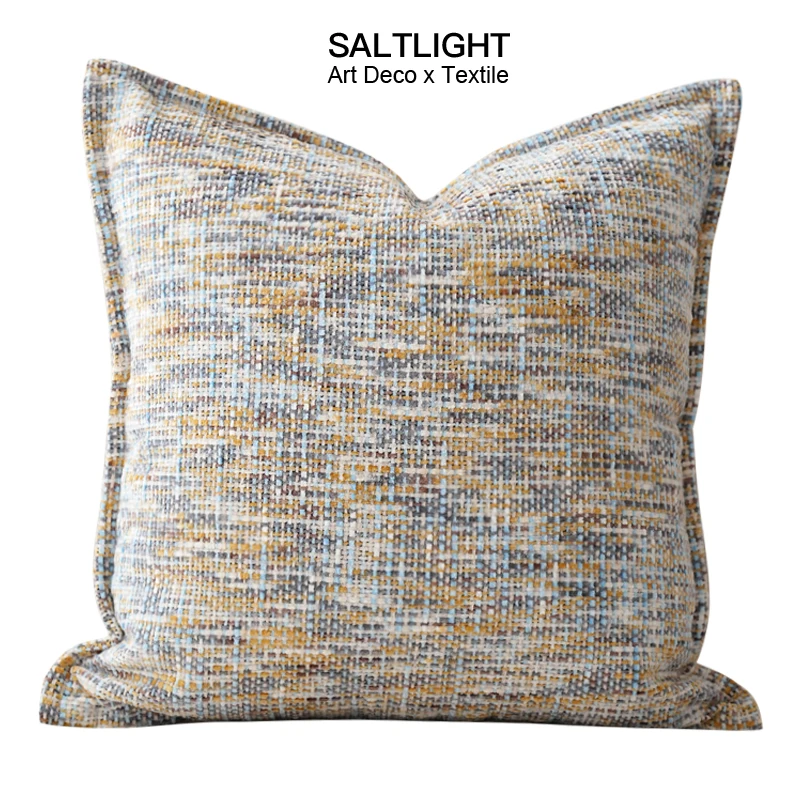 

Современная простая декоративная подушка для дивана с вязаной текстурой и разноцветным узором, из полиэстеровой ткани, для украшения гостиной.