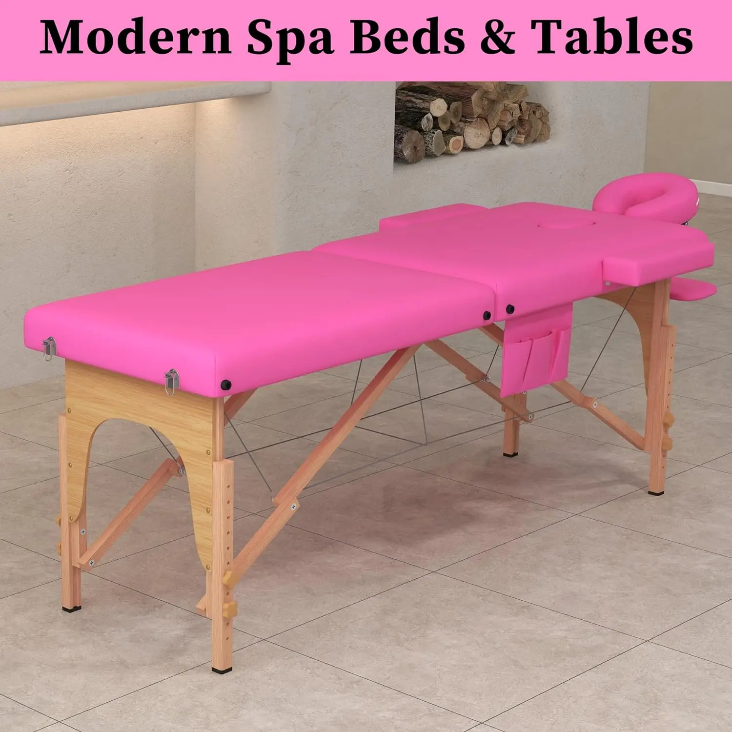 Cama de masaje portátil para el cuidado Facial, mesa de masaje, cama de tatuaje plegable de 2 secciones, peso ligero de 29 libras, altura ajustable,