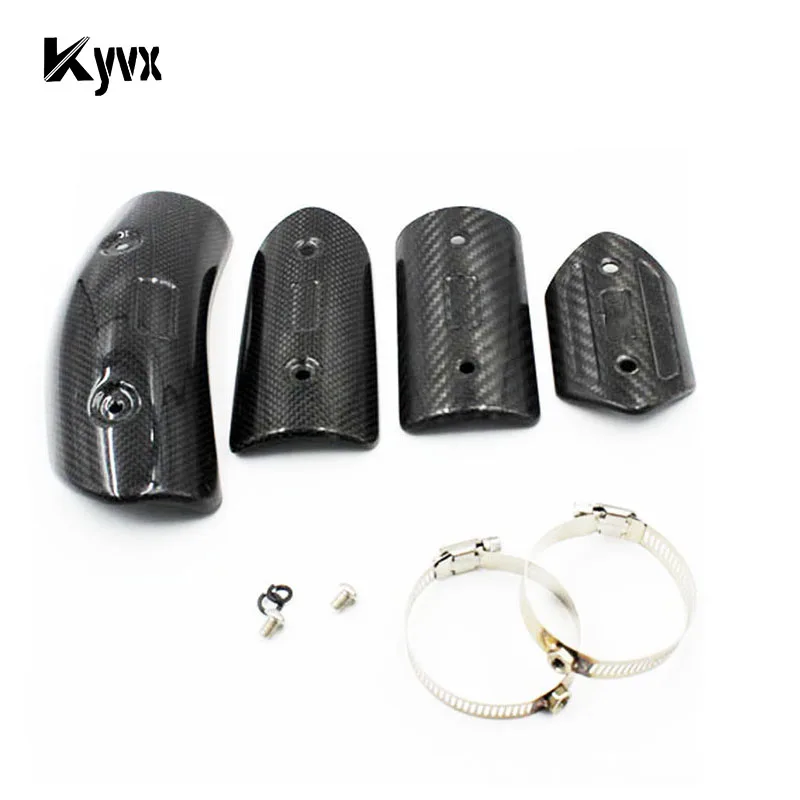 Carbon Fiber Motorcycles Exhaust Muffler Front Link Protection Cap Pipe Anti-hot Wrap Heat Shield Cover