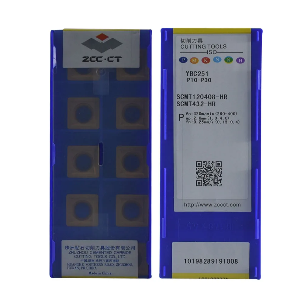 Original SCMT120408-HR YBC251 CNC คาร์ไบด์แทรกเครื่องกลึงเครื่องมือสำหรับเหล็ก