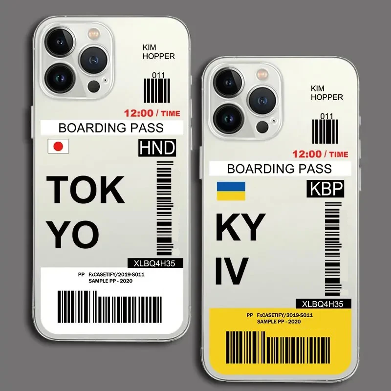 Lustige World City Tourist Ticket Label Handyhülle für iPhone 16 15 14 Pro Max Plus Staubdichte rutschfeste transparente Abdeckung Fundas – Detail 6