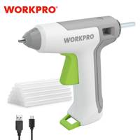 WORKPRO 3.6V White /Pink Cordless Electric Glue Gun With 20pcs 7MM Glue Stick Vertical Placement Electric Hot Melt Glue Gun