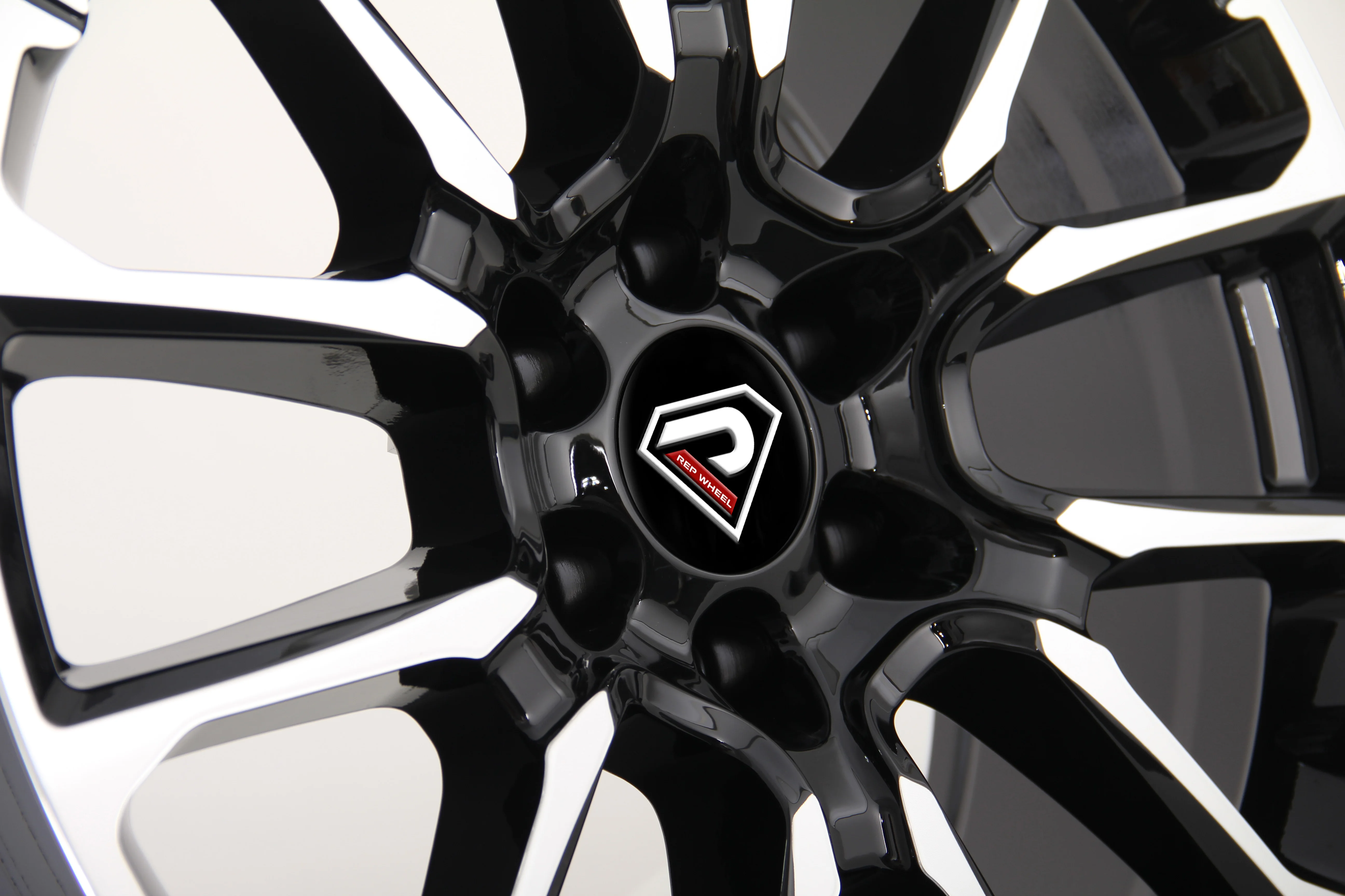 REP 2226 4-Piece New 22 Inch 9.5J 6-139.7 Gloss Black Multi-Spoke 8-Year Warranty Aluminum Alloy Wheels for Chevy