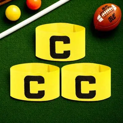 

3Pcs Football Captain Armband Heavy Duty Nylon Fabric Bright Color Visible Arm Band for Soccer Rugby Hockey Basketball Use