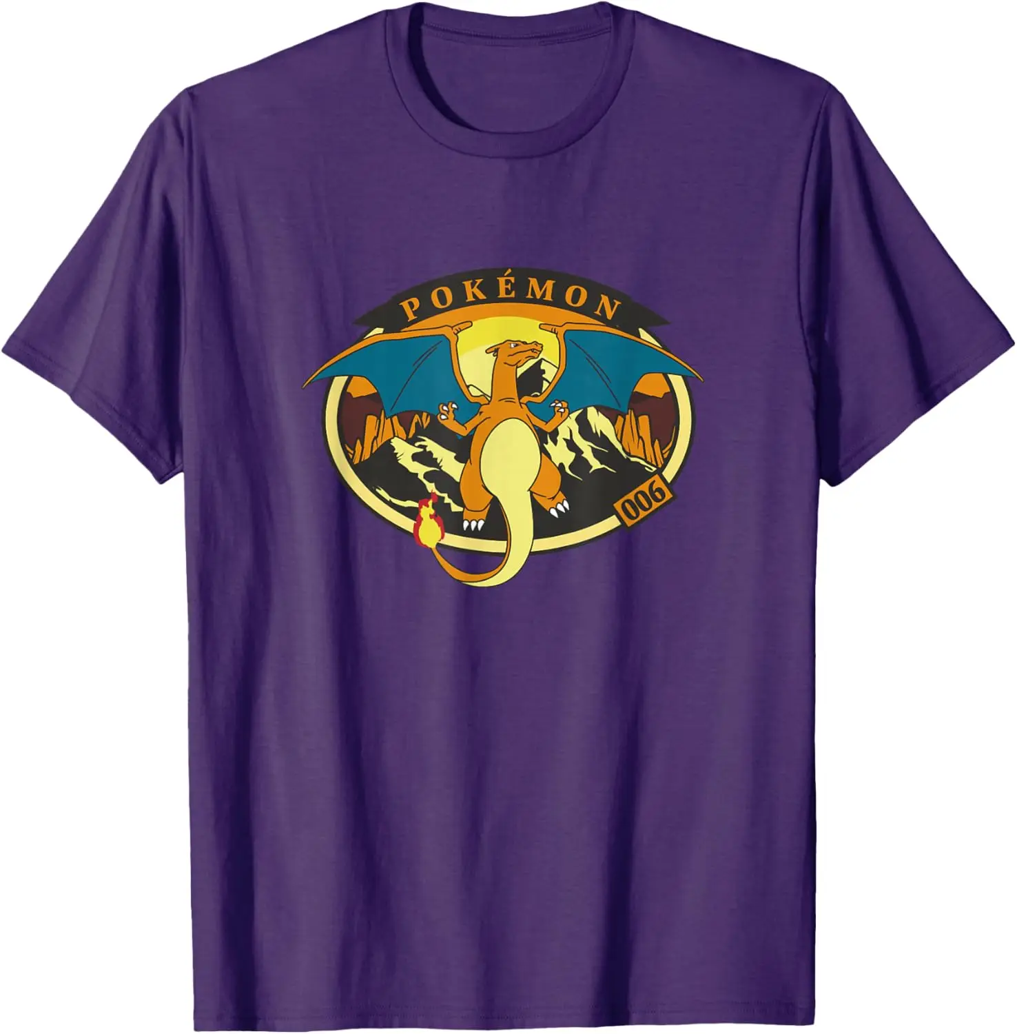 Pokémon Outdoor Adventures Charizard Mountain Volcano Badge T-Shirt S-6XL