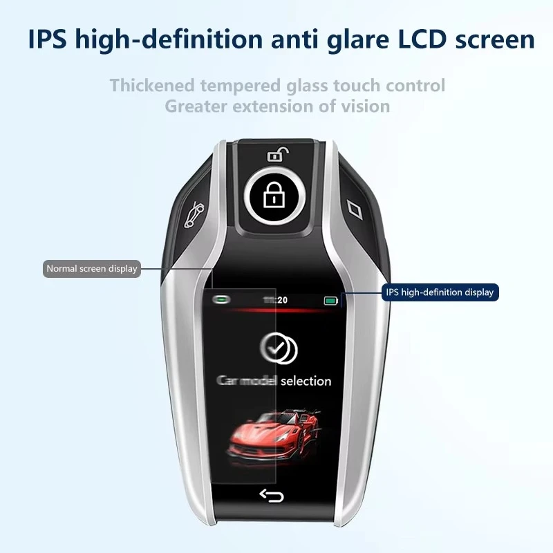 LCD Smart Car Key SK01/SK01S  Display 4 Buttons Multi Language Type C Charging Keyless Entry Mobile