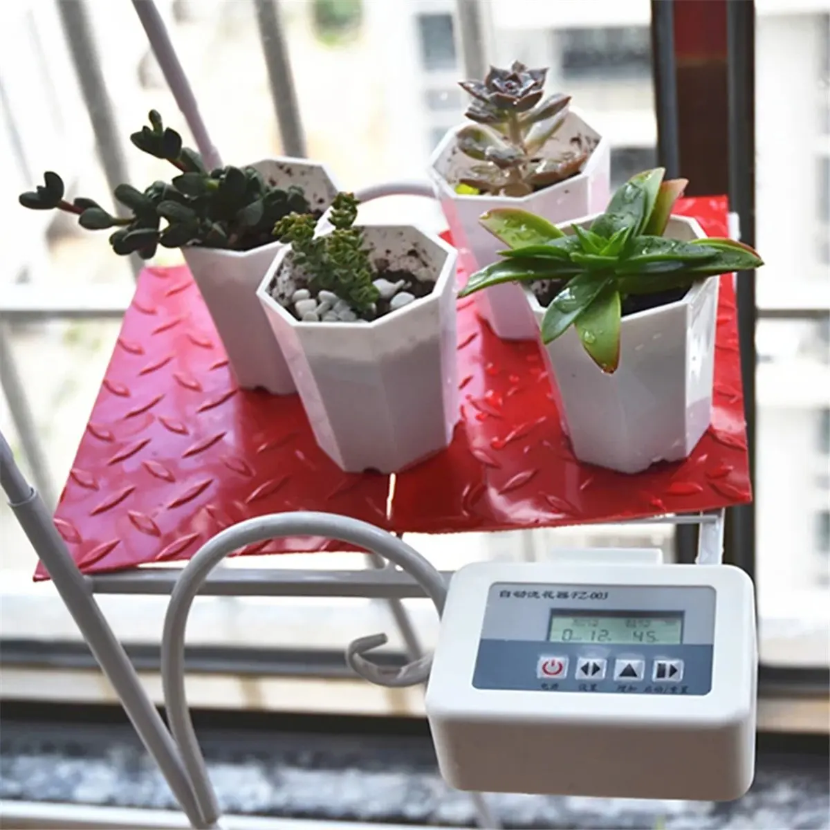 ABJS Garden Smart Automatic Watering Device Solar Charging Potted Plant Drip Irrigation Pump System Timer