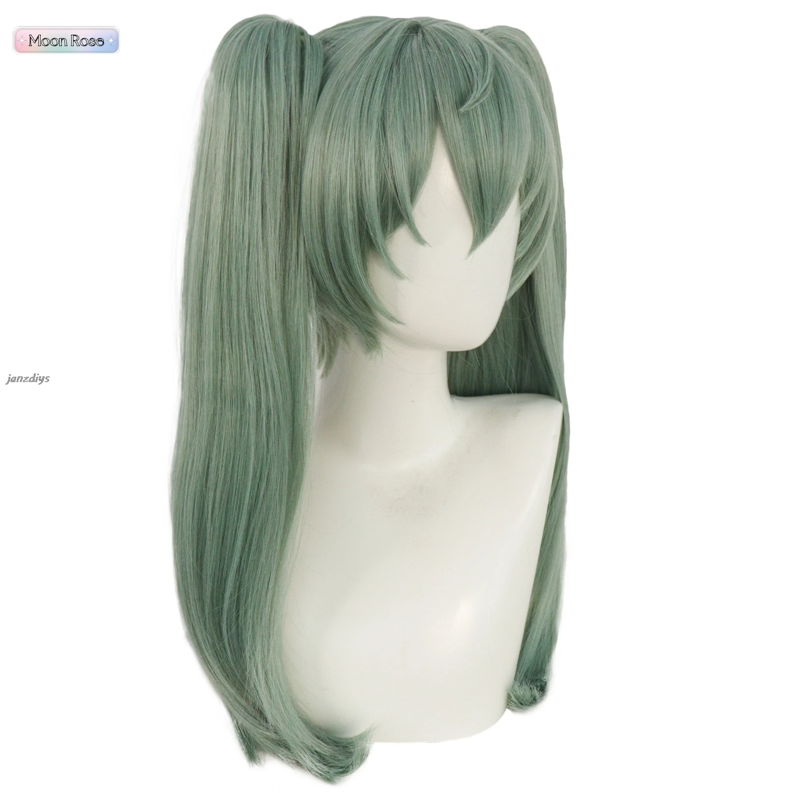 Game Zenless Zone Zero Corin Wickes Cosplay Wig Corin Cosplay Matcha Green Twin Tail Hair 56cm Halloween Carnival Prop Role Play