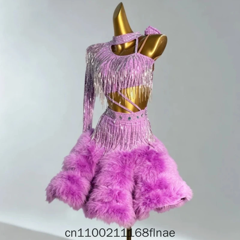 New Latin Dance Competition Schedule Performance Costumes Adult and Children Professional Advanced Art Exam Flower Clothes