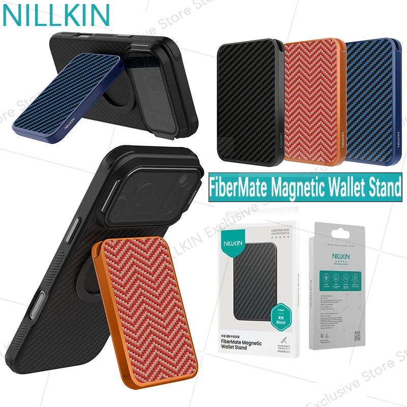 Nillkin Card Holder Wallet Case With 360 Rotating Ring for iPhone Samsung Xiaomi Redmi Magnetic Back Cover Stand 3 Cards Slot