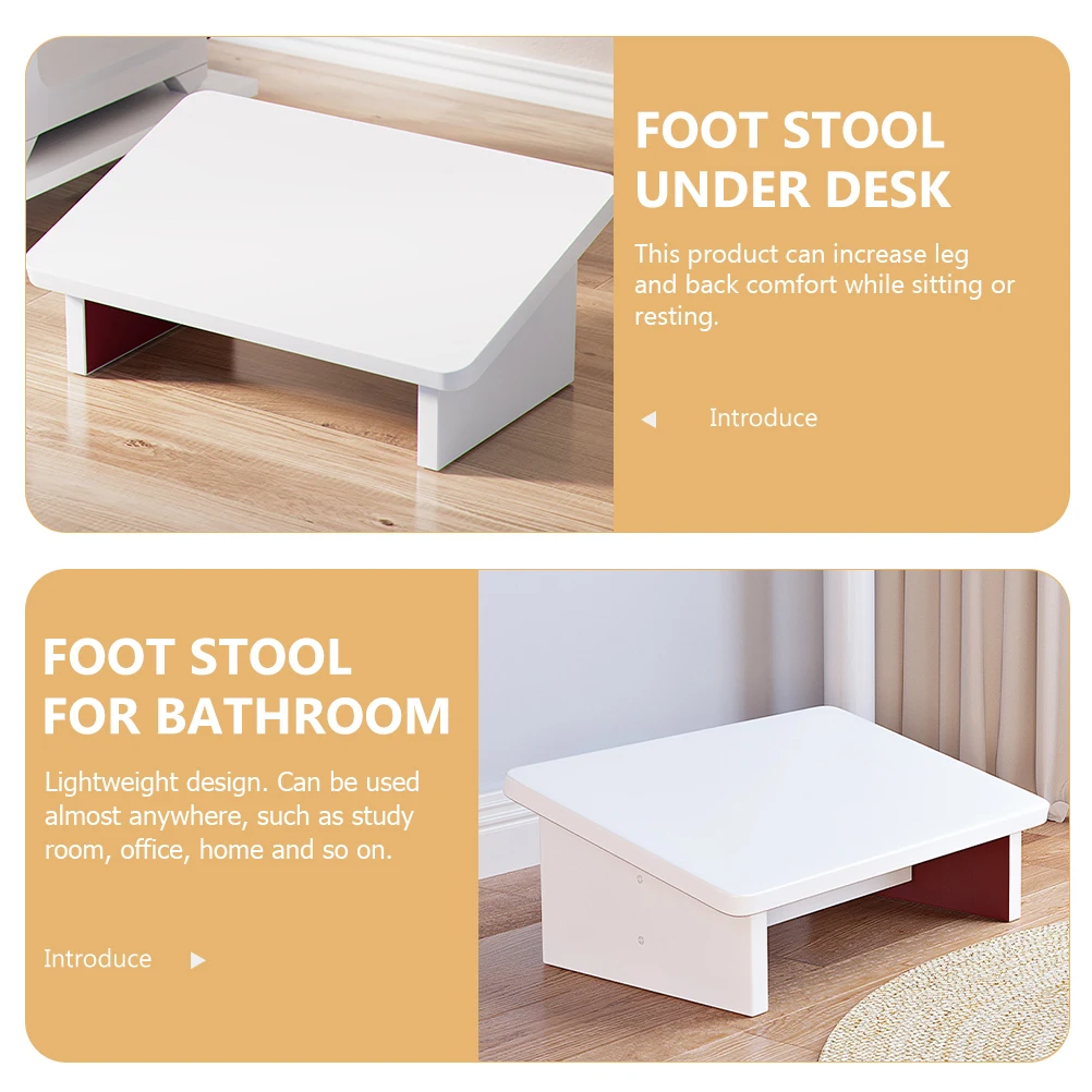 

Wooden Foot Stool 30CM Oak Ergonomic Office Desk Step Cushion Anti Slip Home Bathroom Study Room Pad Resting Comfortable Posture