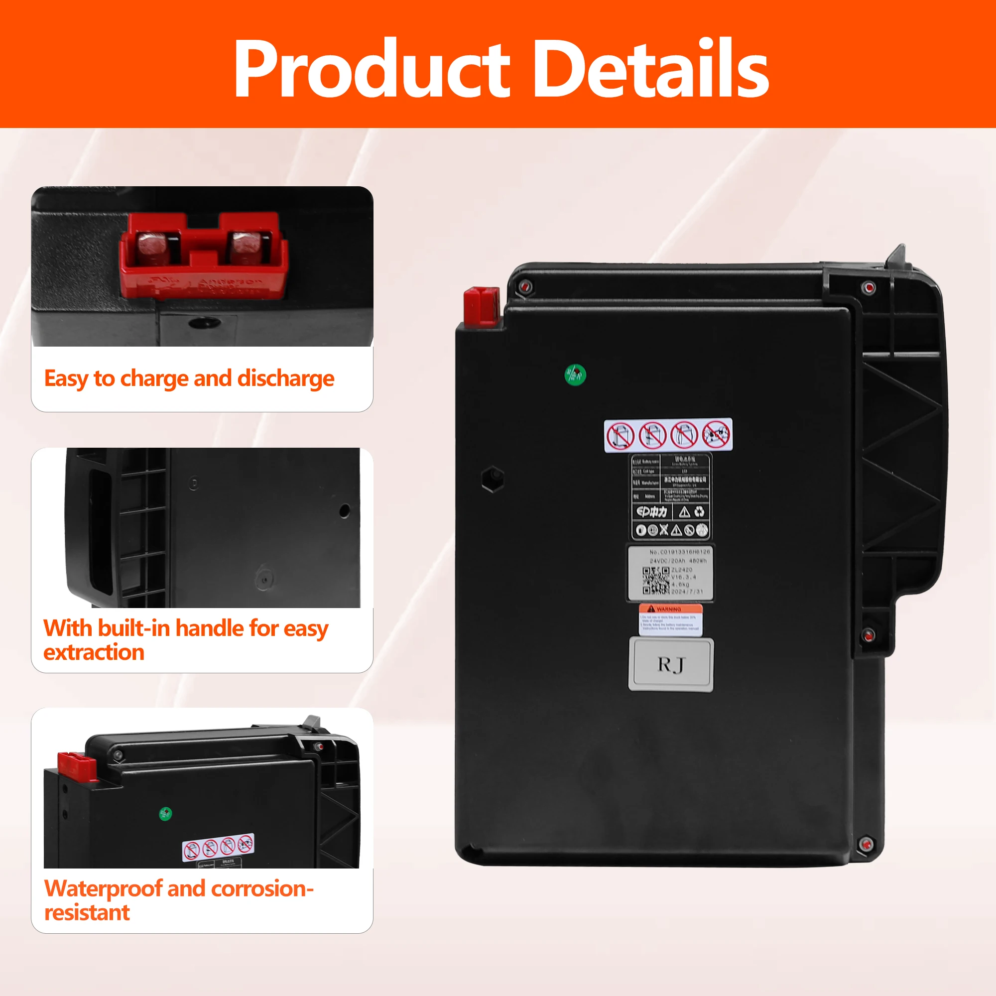 

Universal 24V 20Ah LifePO4 Battery for APOLLOLIFT A-1017 A-1034 Electric Pallet Truck Jack 35304000179 LiFePO4 Lithium Battery