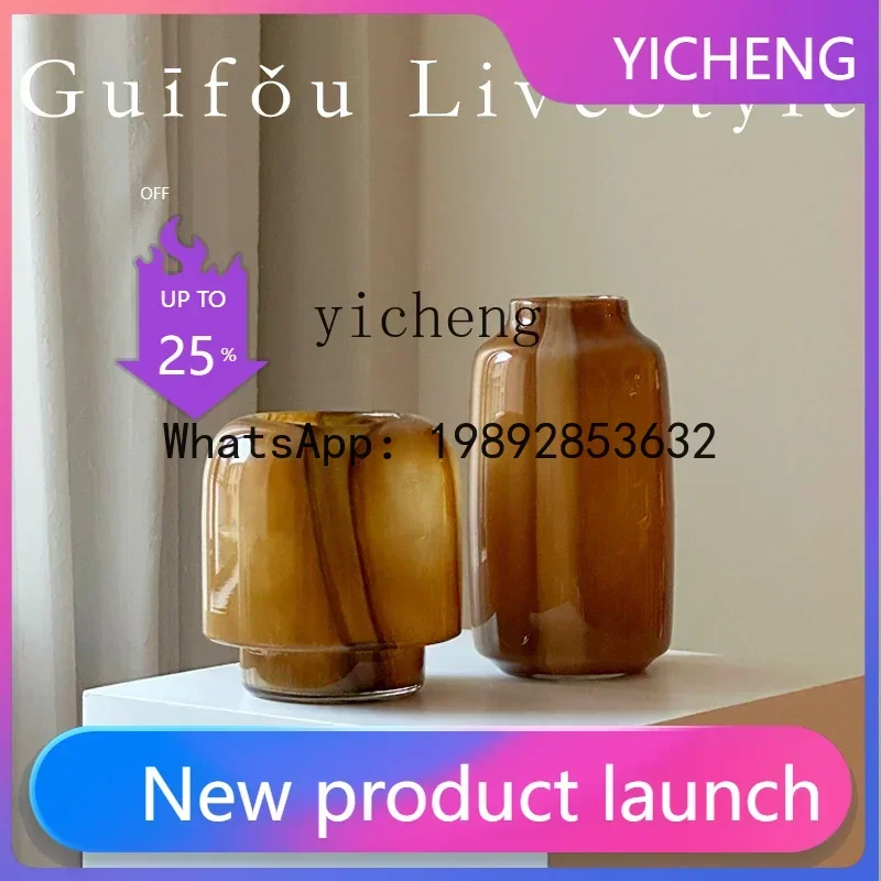 

glazed flower ware light luxury water raising fresh vase living room dining table ornament