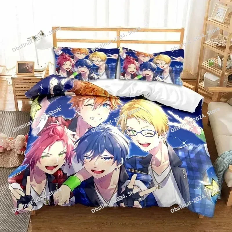 Rock Band Ensemble Stars All Season Twin Bedding Set Printed single Comforter Duvet Cover Pillow Case 3 Pieces Kids Adult Size