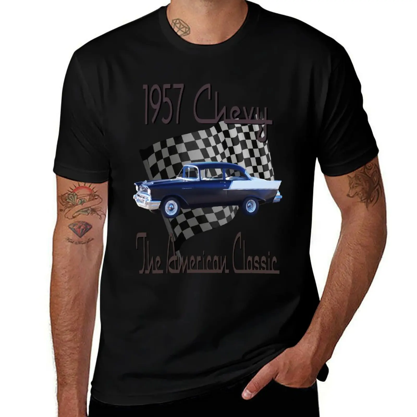 

57 Chevy - Finish Line - American T-Shirt blanks man t shirt summer top graphic tee shirt t shirt men