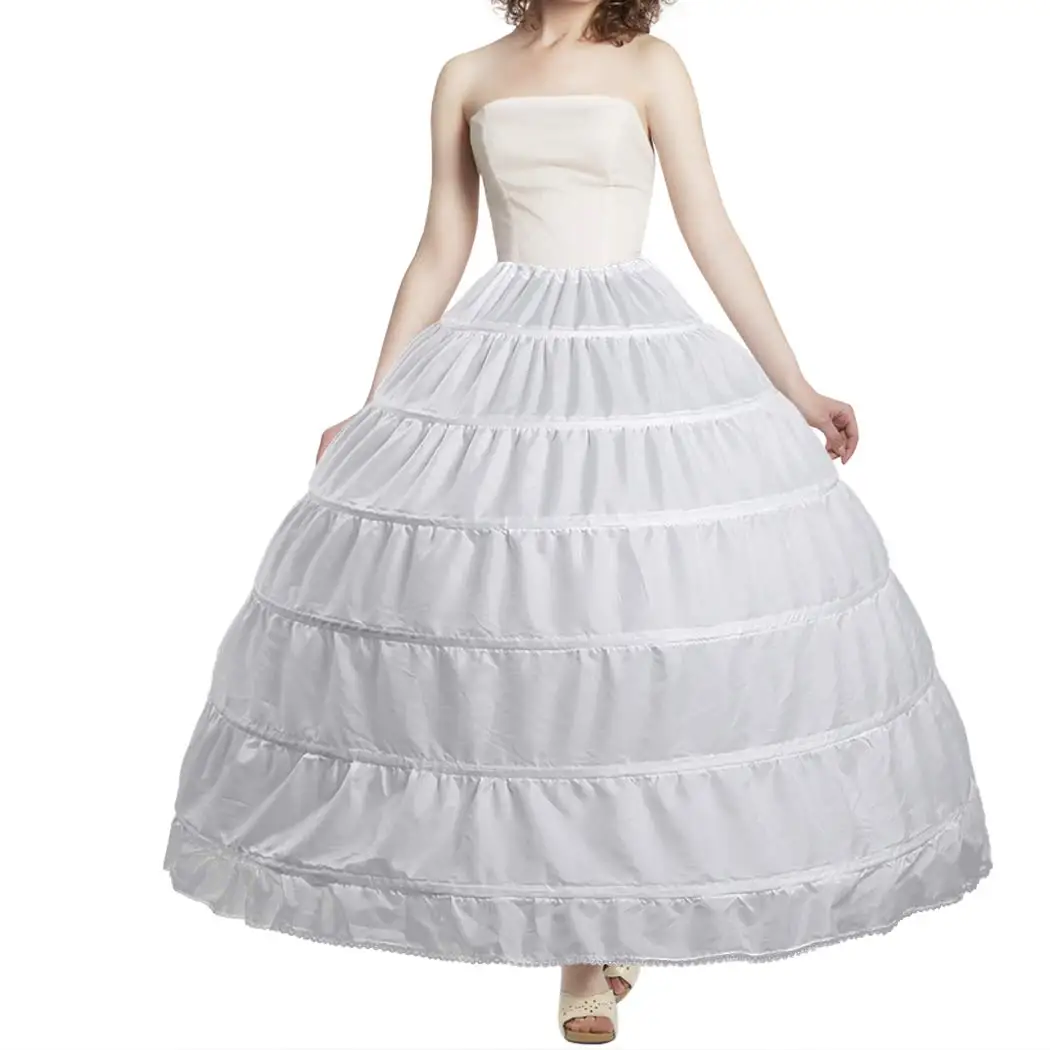 6 Hoop Skirt for Women Ball Gown Petticoat Crinoline Wedding Underskirt Half Slips