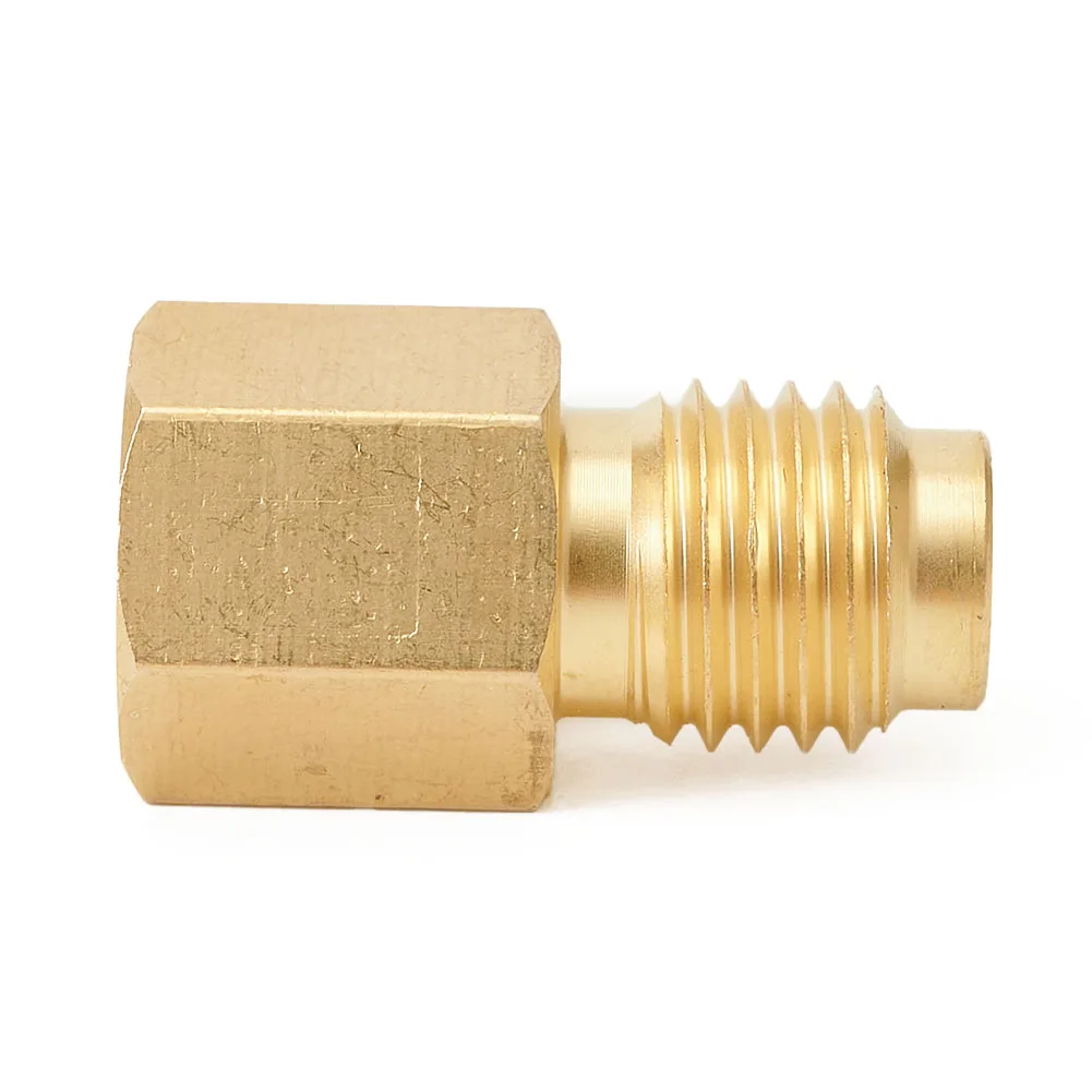 Can Tap Valve R134A Dispenser Tool AC-Tank Adapter 1/4 Hose 3pcs/set Gold 1/4" SAE  M 1/2" ACME Adapter For R12 R22 Manifold