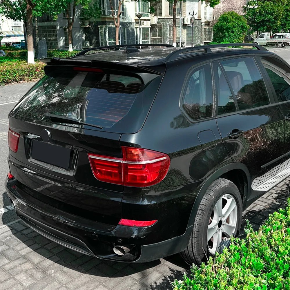 For BMW X5 E70 2006 07 08 09 10 11 12 13 Rear Trunk Lid Roof Spoiler Wings Car ABS Plastic Black Carbon Exterior Accessories - Image 5