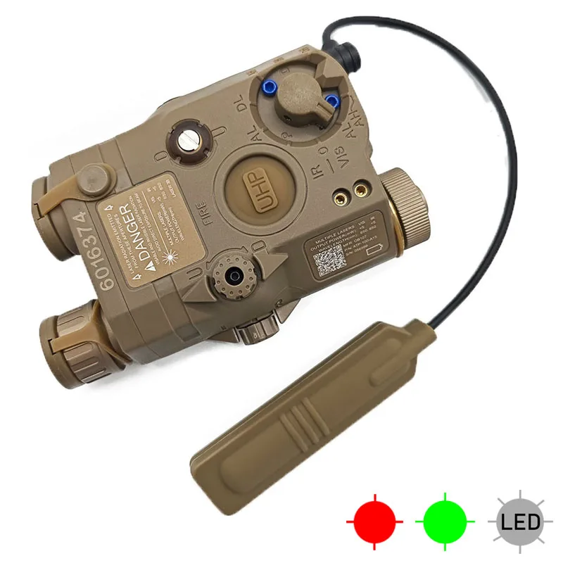Taktisches PEQ15 Grün/Rot Laser+IR Laser/IR Füllicht Visier+Weißes LED-Stroboskoplicht Passend für 20mm Schiene Airsoft Jagdzubehör