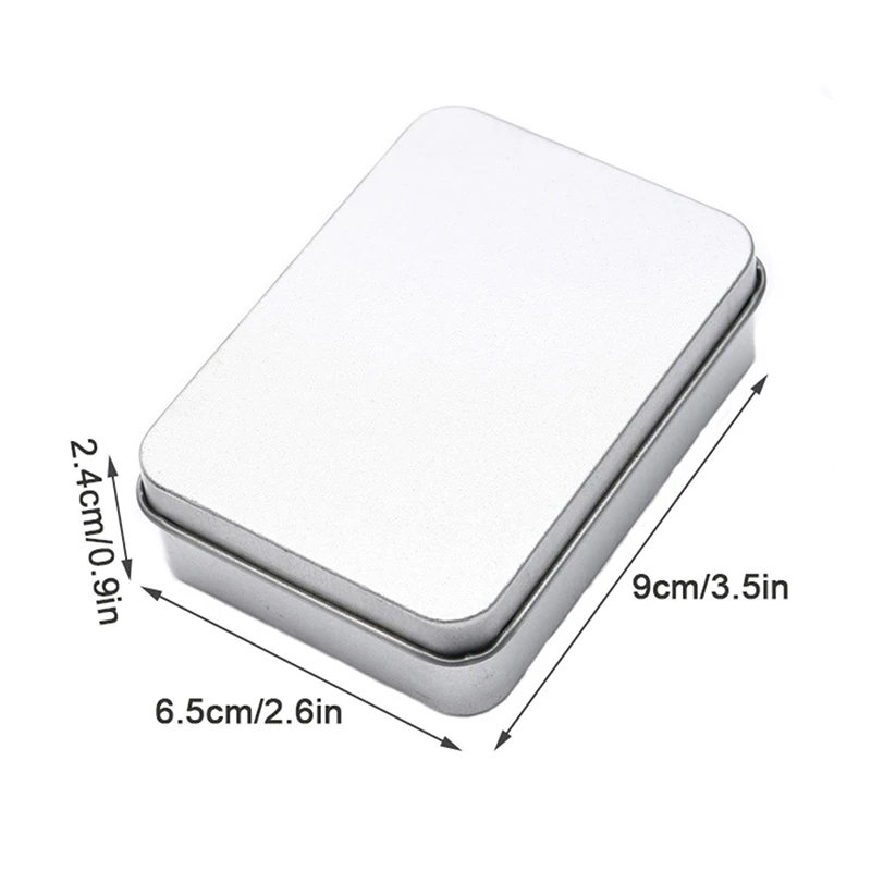 1pcs Mini Tin Box With Lid Portable Rectangular Small Storage Container Empty Candy Cases Pill Boxes Gift Packaging Organizer