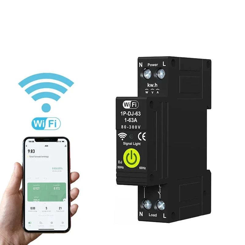 WIFI Overvoltage And Undervoltage Protector Photovoltaic Bidirectional Energy Meter KWH Metering Time Switch
