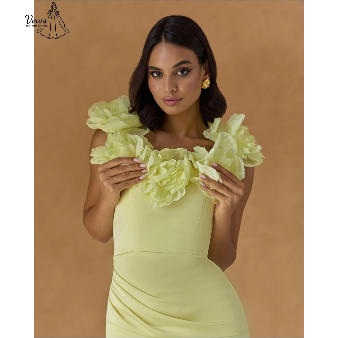 

Vows Flower Evening Dresses Woman Elegant Party Dresses 2025 Custom Made Chiffon Ball Gown Dress Fishtail Skirt Robe Soiree Prom