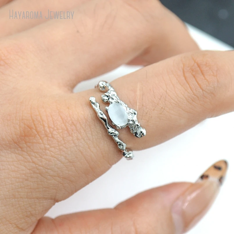 

5Pcs Invisible Setting Copper Geometric Oval Metal Cubic Zirconia Wholesale Silver Color Ring RM53931