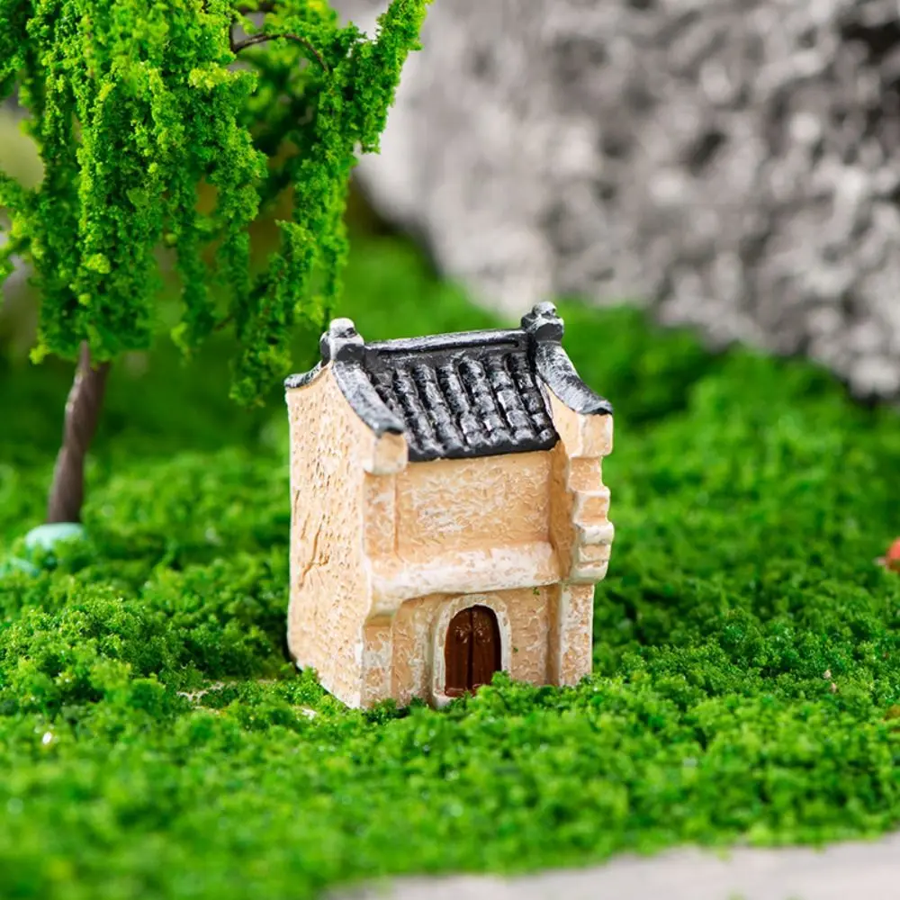 

Creative Decorative Mini Resin House Retor Chinese Style Bonsai Landscaping Resin Mini Old City Gate Fairy Garden