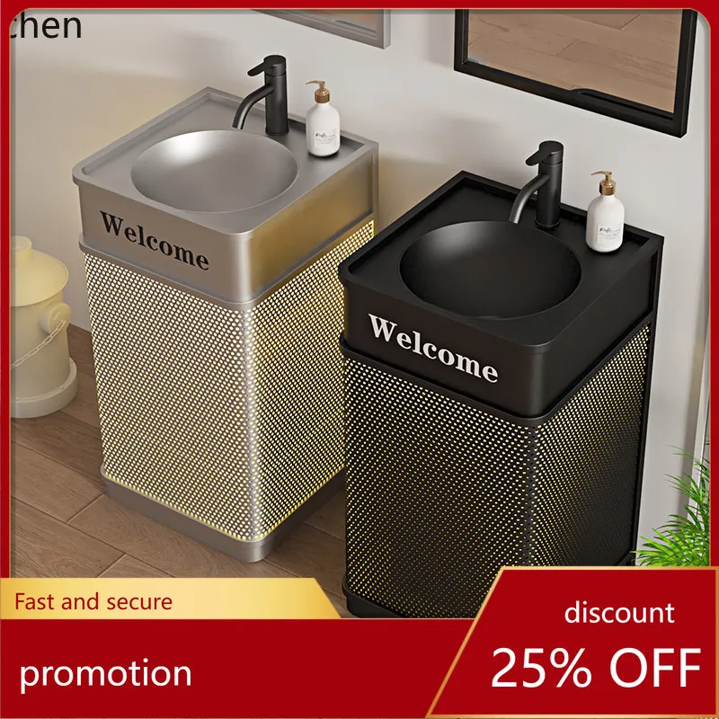 

CZ Industrial Style Commercial Wash Basin Integrated Floor-Standing Bathroom Pedestal Wash Basin Hotel Homestay Wash Sink
