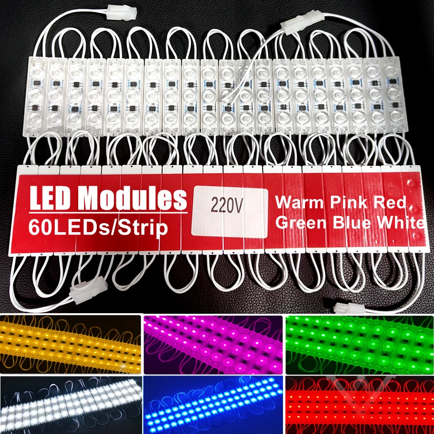 60LEDs 220V Highlight Led Module Waterproof Foldable COB Light Strip Backlight Shop Banner Luminous Character Outdoor Decoration