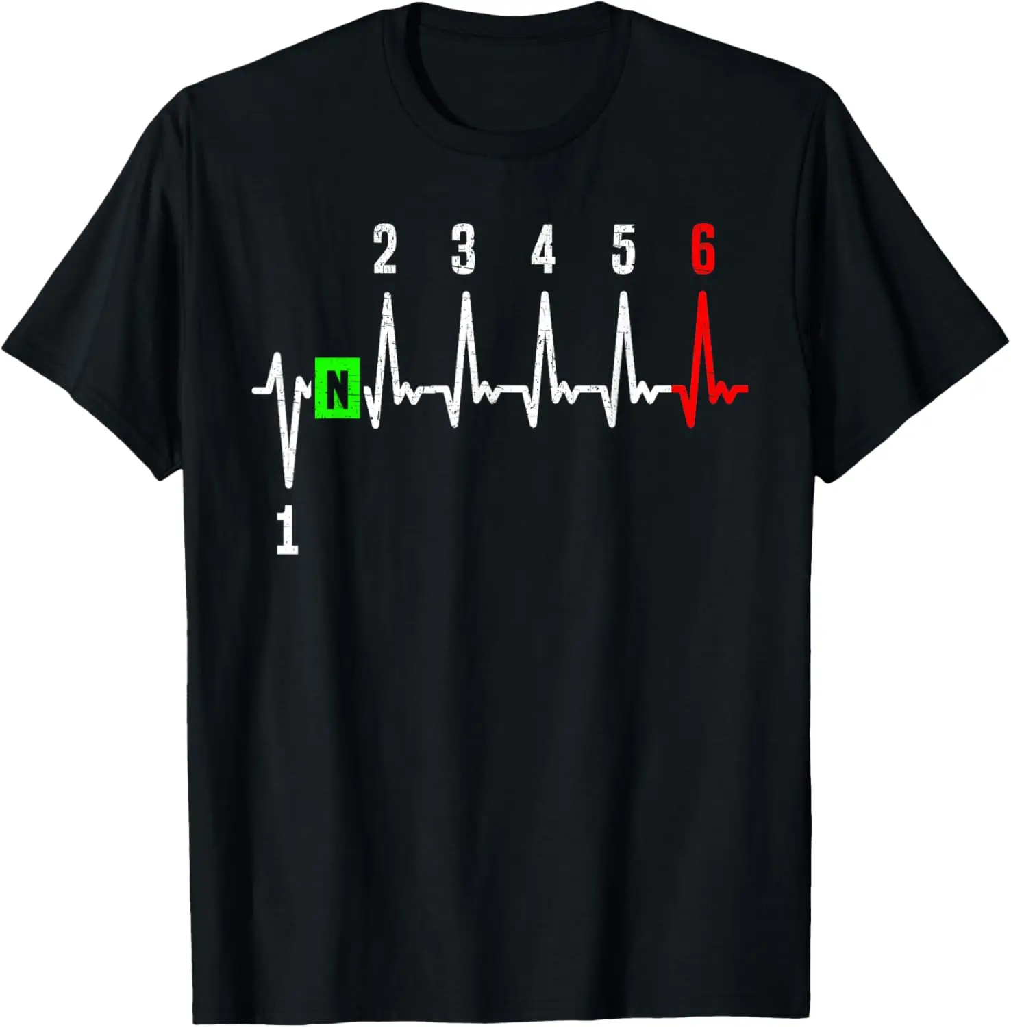 1N23456 1 Down 6 Up Motorcycle Shift Pattern T-Shirt 100% Cotton Trendy Y2K Short-Sleeve Tee-Soft, Quick-Drying,