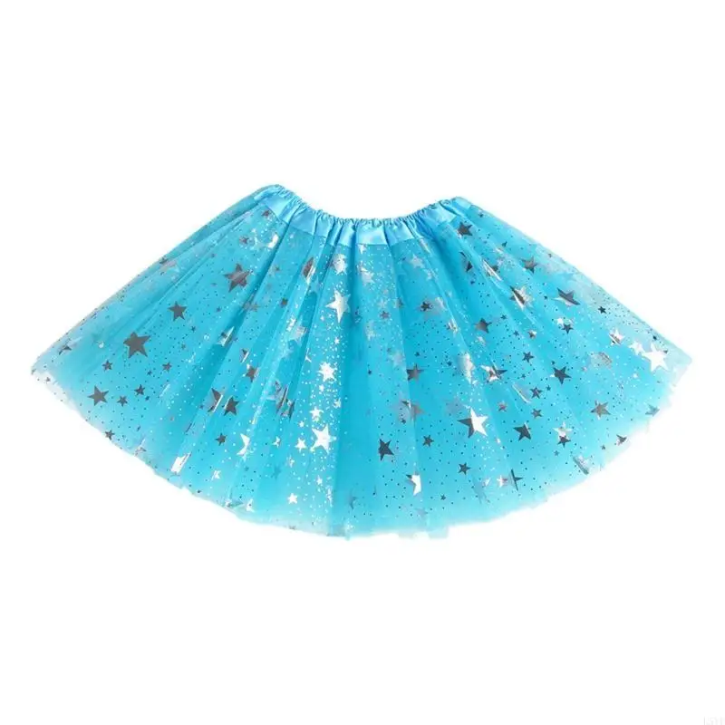 

L5YF Children Kids Girls Ballet Skirts Elastic Mesh Tutu Dress Gymnastics Dancing Skirt Princess Pettiskirts Dance