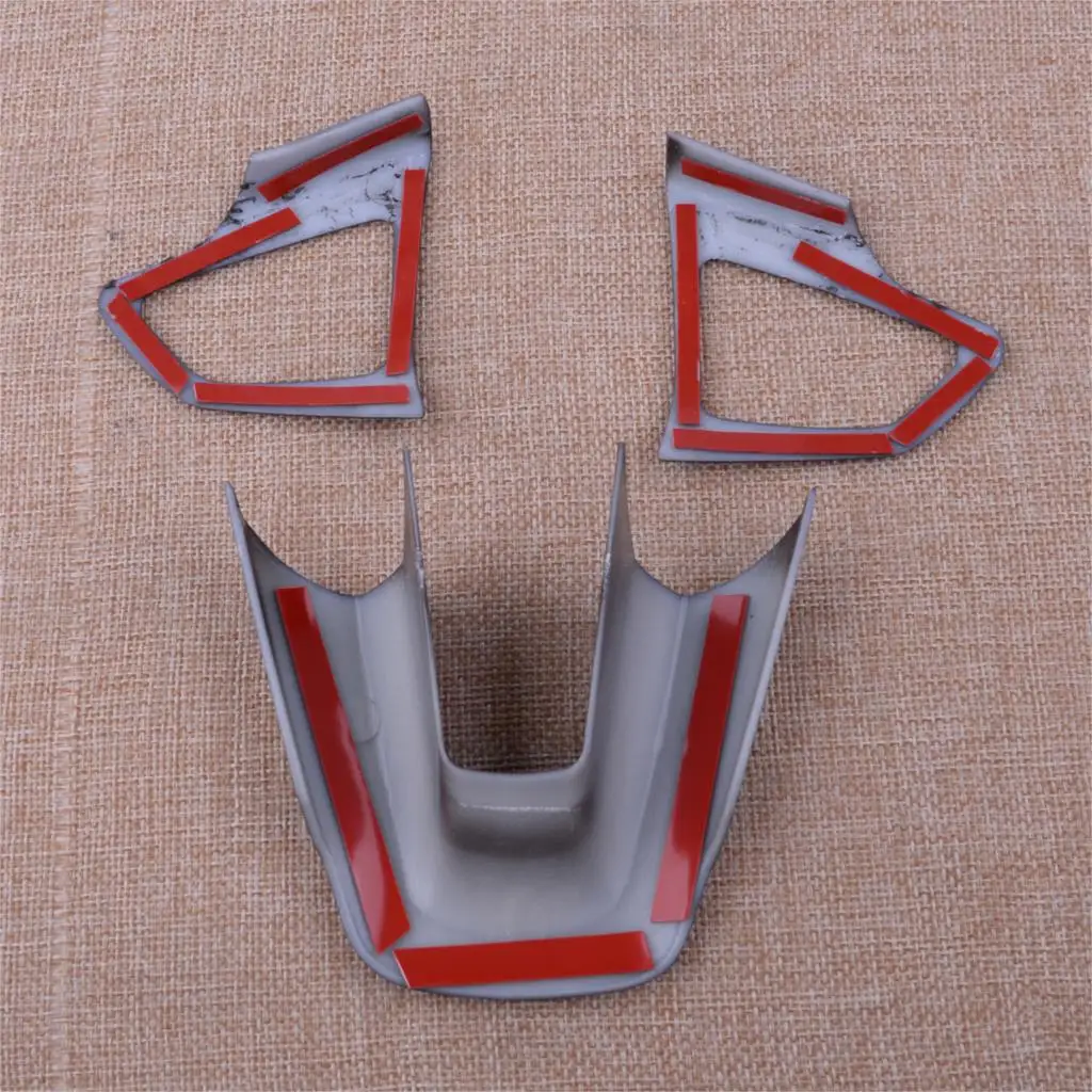 3pcs Carbon Fiber Style Interior Steering Wheel Decoration Moilding Frame Cover Trim Fit For Ford Focus 2015 2016 2017 2018