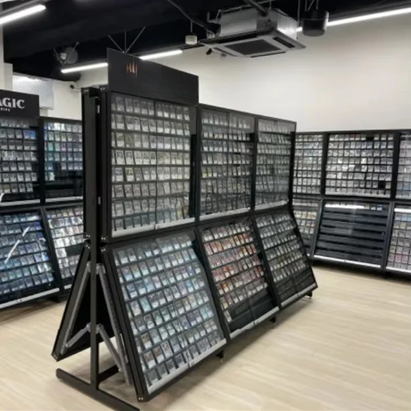 

Floor Metal Stand Tcg Trading Card Display Cabinet Cabriolet Shelf Retail Store Sports Card