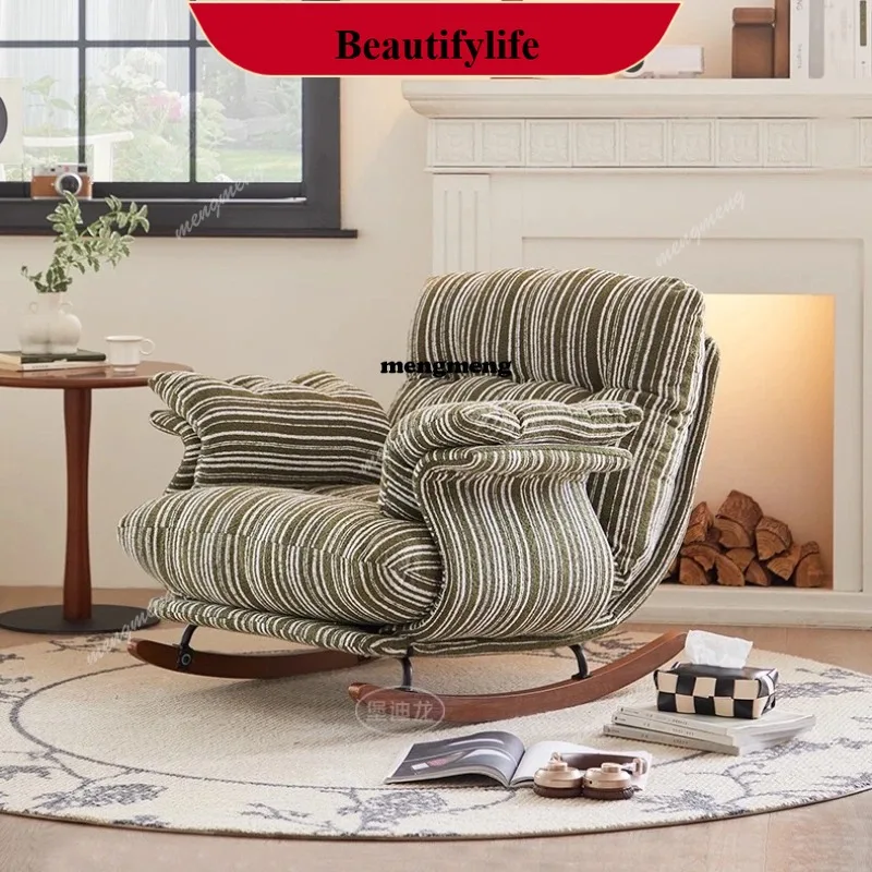 

B178 Single vintage rocking chair Mid century balcony minimalist design living room armchairs creativity sillones de sala furnit