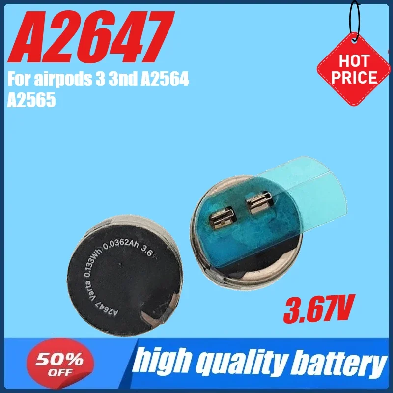 

3.67V A2647 Battery for Airpods 3 3nd A2564 A2565 Replaceable Battery Replacement