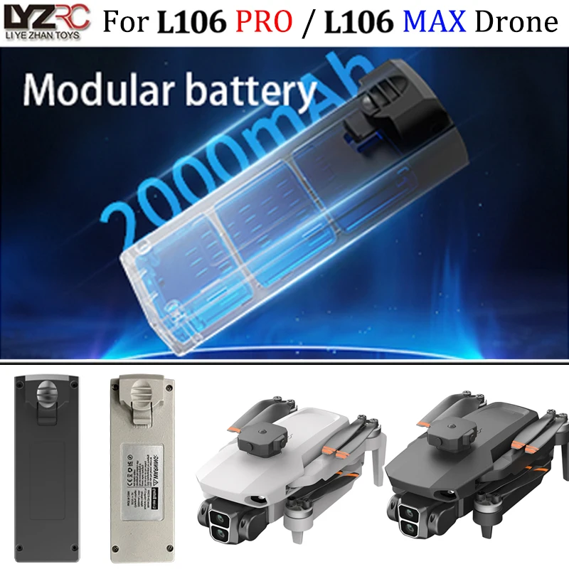 

3.7V 2000mAh Original Battery For L106 Pro / L106 Max Drone Flight Time 22min RC Quadcopter toy Replacement Battery Spare Parts