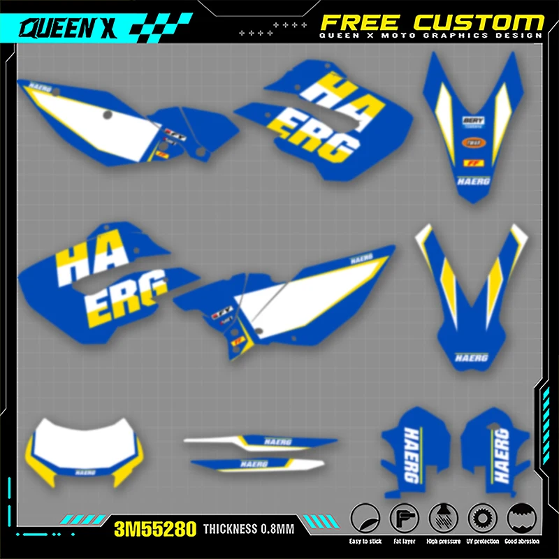 

Queen X MOTOR Custom Team Motorcycle Graphics Decals Stickers Kit For Husaberg FE 390 450 570 2009 2010 2011 2012